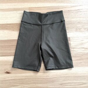 Abercrombie & Fitch Satin olive green bikers shorts size Small
